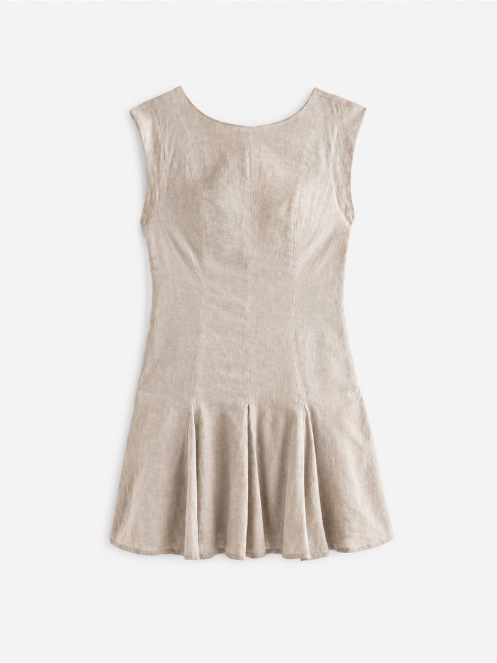 Abercrombie Linen Blend Godet Mini Dress Beige Size Medium